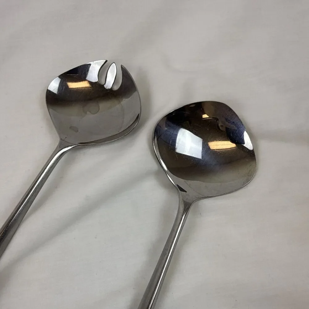 vintage mid-century modern salad servers from the Epic Forged Stainless